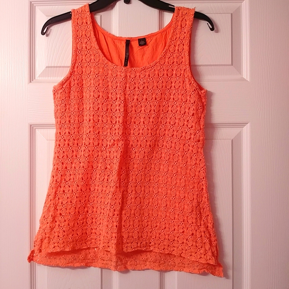 Skyes the Limit Size L Orange Woven Tank Top